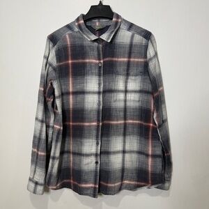 Natural Reflections Plaid Shirt - Gray, White, Red